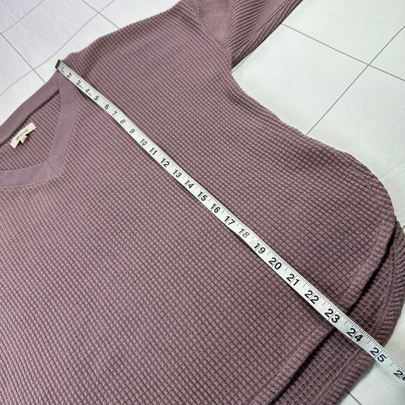 Madewell Sweater Women Small Purple Pink Waffle Knit V Neck Pullover Long Sleeve - Picture 7 of 7